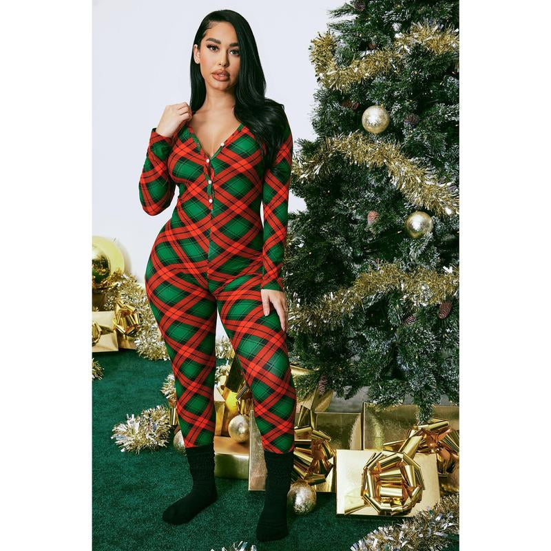 Cozy Up in Style with the Ho Ho Holidays Red PJ Jumpsuit Onesie