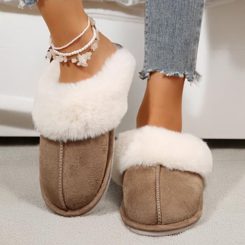 Luxurious Cozy Slip-On Moccasins with Plush Fleece Lining & Slip-Resistant Non-Slip Platform - Perfect Winter Home Slippers