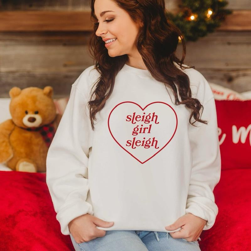 Get Festive with Our Sleigh Girl Sleigh Christmas Pullover - Cozy and Stylish Sweatshirt for the Holiday Season!
