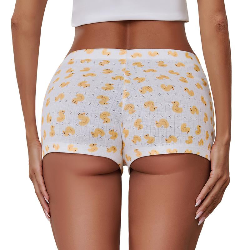 Cozy 4-Piece Holiday Set: Adorable Low Rise Boxer Shorts for Women - Soft PJ Lounge & Sleepwear, Perfect Christmas Gift!