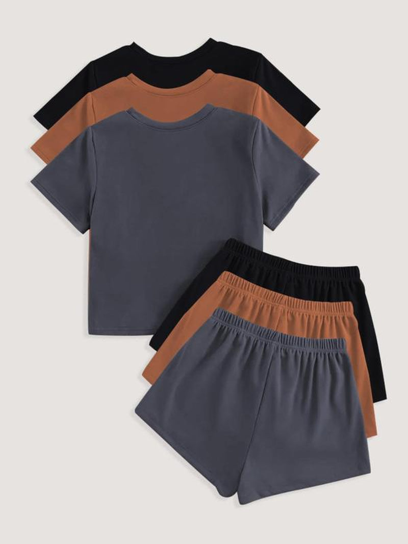 Elevate Your Comfort with Our Women's Casual Solid Color Tee & Shorts Loungewear Set - Perfect Sleepwear for Summer!