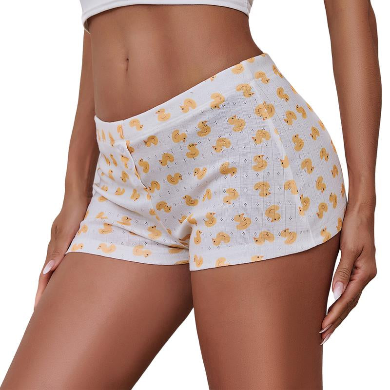 Cozy 4-Piece Holiday Set: Adorable Low Rise Boxer Shorts for Women - Soft PJ Lounge & Sleepwear, Perfect Christmas Gift!