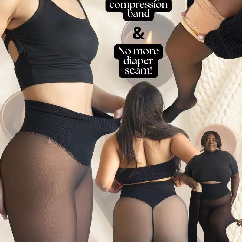 Elevate Your Style with Viral Waist Snatch Fleece Tights - Ultimate Tummy Control and Comfort for Winter!