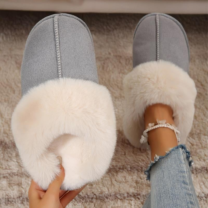 Luxurious Cozy Slip-On Moccasins with Plush Fleece Lining & Slip-Resistant Non-Slip Platform - Perfect Winter Home Slippers