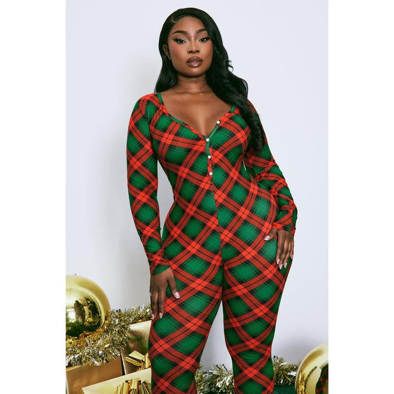 Cozy Up in Style with the Ho Ho Holidays Red PJ Jumpsuit Onesie