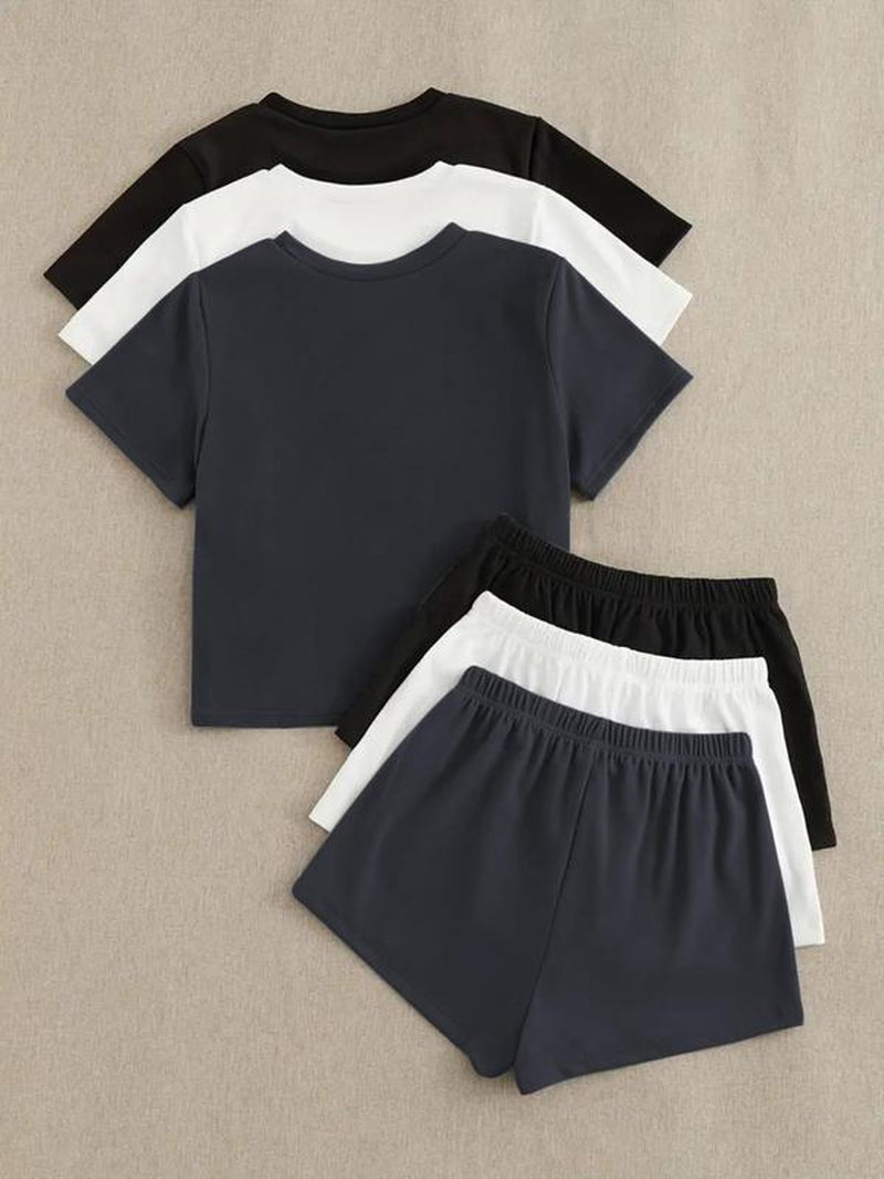 Elevate Your Comfort with Our Women's Casual Solid Color Tee & Shorts Loungewear Set - Perfect Sleepwear for Summer!
