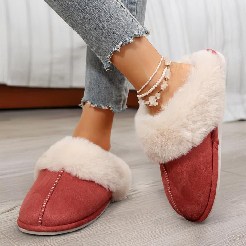 Luxurious Cozy Slip-On Moccasins with Plush Fleece Lining & Slip-Resistant Non-Slip Platform - Perfect Winter Home Slippers