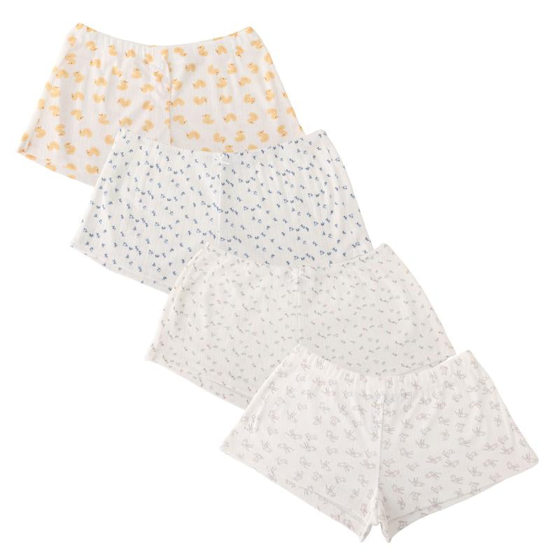 Cozy 4-Piece Holiday Set: Adorable Low Rise Boxer Shorts for Women - Soft PJ Lounge & Sleepwear, Perfect Christmas Gift!