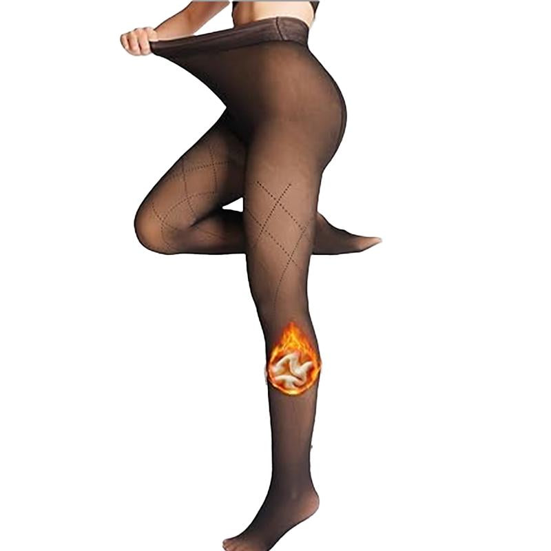 Cozy Chic: Fleece Lined High Waisted Fishnet Tights for Ultimate Winter Style