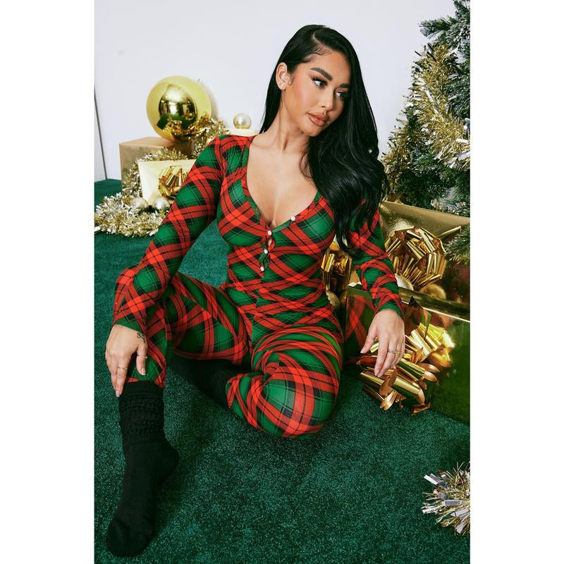 Cozy Up in Style with the Ho Ho Holidays Red PJ Jumpsuit Onesie