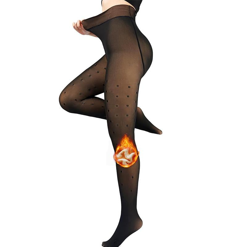 Cozy Chic: Fleece Lined High Waisted Fishnet Tights for Ultimate Winter Style