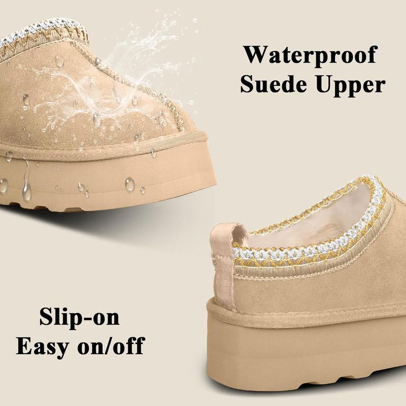 Cozy & Stylish Platform Slippers for Women - Fleece Lined Anti-Slip Snow Boots