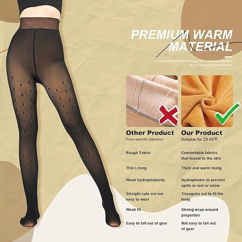 Cozy Chic: Fleece Lined High Waisted Fishnet Tights for Ultimate Winter Style
