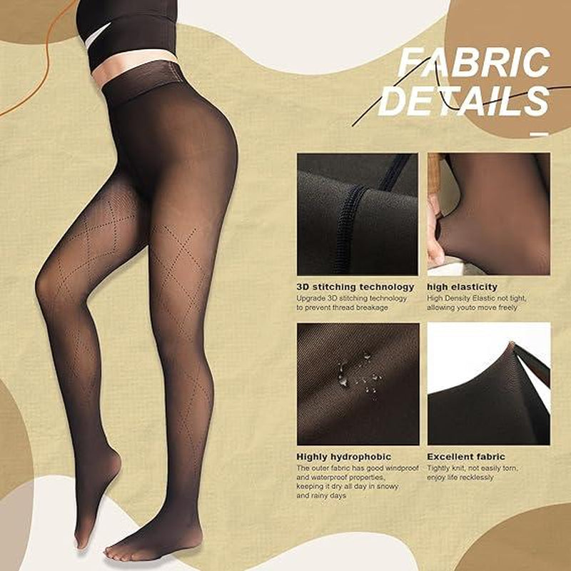 Cozy Chic: Fleece Lined High Waisted Fishnet Tights for Ultimate Winter Style