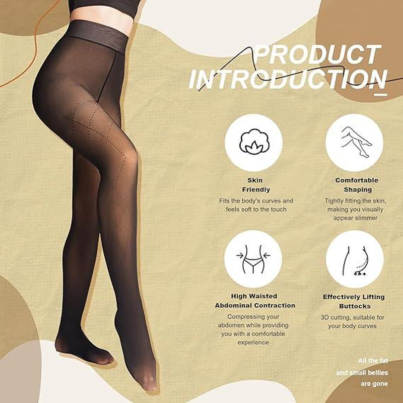 Cozy Chic: Fleece Lined High Waisted Fishnet Tights for Ultimate Winter Style