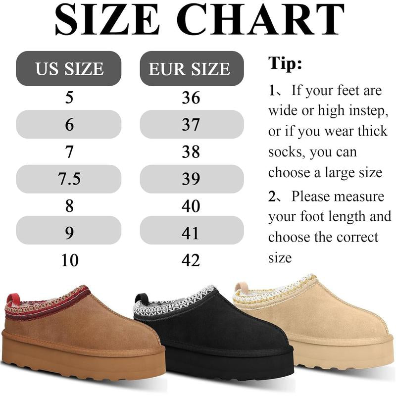 Cozy & Stylish Platform Slippers for Women - Fleece Lined Anti-Slip Snow Boots
