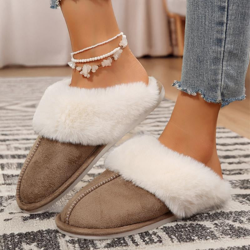 Luxurious Cozy Slip-On Moccasins with Plush Fleece Lining & Slip-Resistant Non-Slip Platform - Perfect Winter Home Slippers